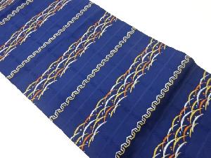 横段に露芝模様織出し名古屋帯